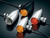 AMBER LED MINI BULLET LIGHTS, GLOSS BLK